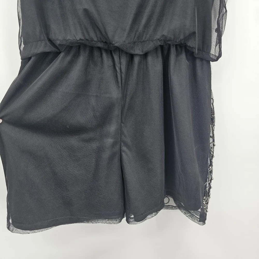Dex Black Beaded Romper | Size L | Glam Party Festival Look - Picture 7 of 7